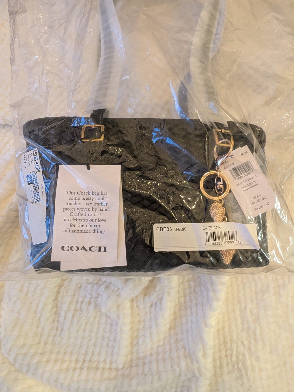 🖤NWT🖤 COACH Woven Leather Swing Tote Bag - Picture 10 of 10
